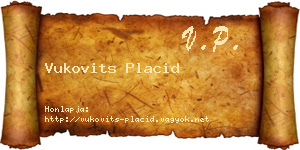 Vukovits Placid névjegykártya